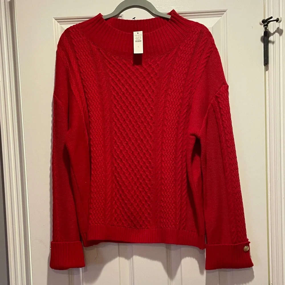 Talbots Vibrant Red Cowl Neck Sweater - Picture 1 of 5